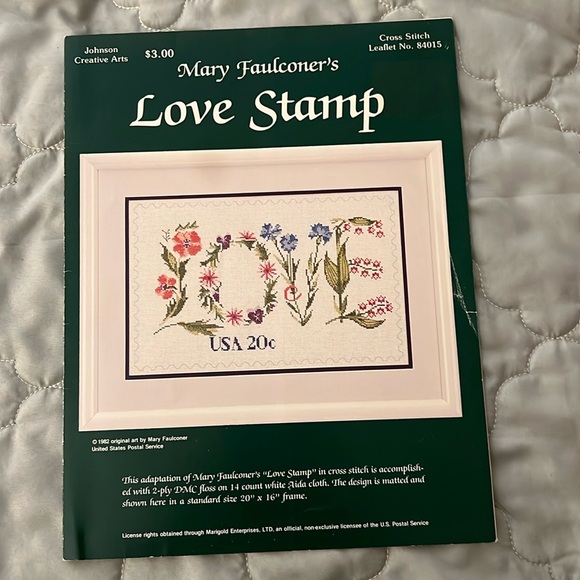 Count Cross Stitch "Love Stamp" Pattern - Vintage - Picture 2 of 4
